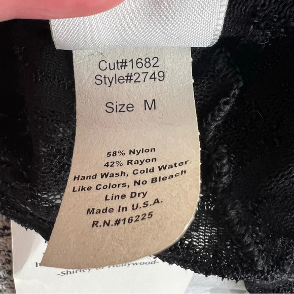 NWT Deadstock Vintage Shirley of Hollywood Black Lace Crop Tank Top - Picture 7 of 7